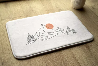 Obrázek produktu pro Koupelnová předložka - Koberec do koupelny - Absorpční rohožka Sprchové koberce - 75x45 cm - Pohled na hory