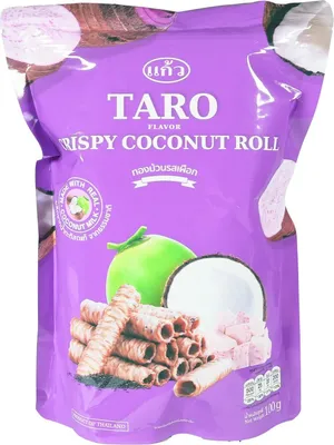 Produktbild von Kaew Thai Waffelröllchen Taro Geschmack 150g