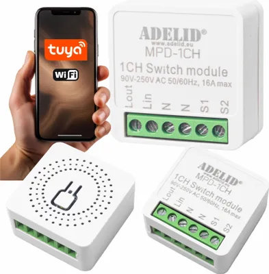 Produktbild von WiFi Mini Smart Schalter Modul Relais Lichtschalter 1 Gang Unterputz Tuya