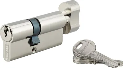 Image de Cylindre de serrure à bouton HG5, anti-arrachement, 30Bx30mm, nickelé, 3 clés - THIRARD