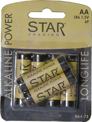 Produktbild von AA Batterien 1,5 V – 6er Pack Alkaline Ersatzbatterien in Blisterverpackung