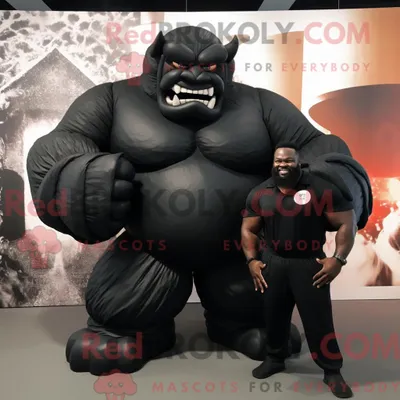 Zdjęcie produktu dla Black REDBROKOLY Strongman-maskotdraktfigure to kombinezon z kombinezonem i omslag