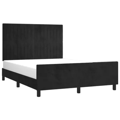 Produktbild von vidaXL Bettgestell ohne Matratze Schwarz 140x190 cm Samt