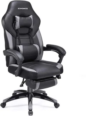Produktbild von Famanu Gaming Stuhl mit Fußstütze - Schwarz-Grau