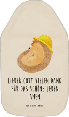 Produktbild von Mr. & Mrs. Panda Wärmekissen Igel Beten - Weiß - Geschenk, Wärmflasche, Lustige Sprüche, Genießen, Plüsch, Sonnenhut, mit Bezug, Dankbar, Gott, Wärmflaschen, Bettflasche