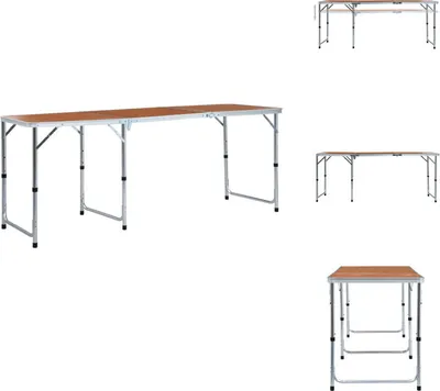 Produktbild von vidaXL Klappbarer Campingtisch Aluminium 180 x 60 cm -  Campingmöbel