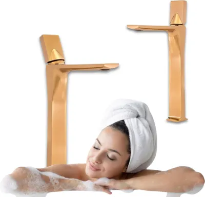 Produktbild von Hohe Goldene Waschtischarmatur Sem-1139G