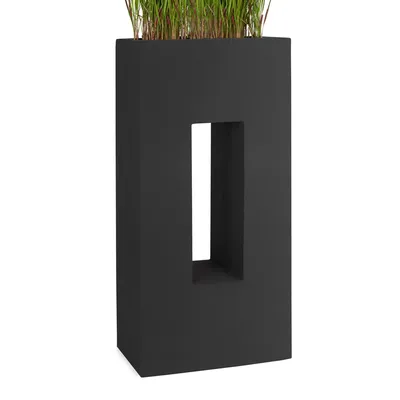 Produktbild von PFLANZWERK® Hochbeet Pflanzkübel VISTA 92cm ANTHRAZIT Premium Blumenkübel Fiberglas Lotus-Effekt Fiberglas - Frostbeständig - Handgefertigt