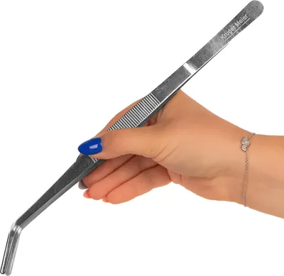 Produktbild von Solide gebogene Pinzette Fütterungspinzette Pflanzpinzette 30cm