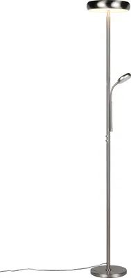 A floor lamp with a main light and a reading light.