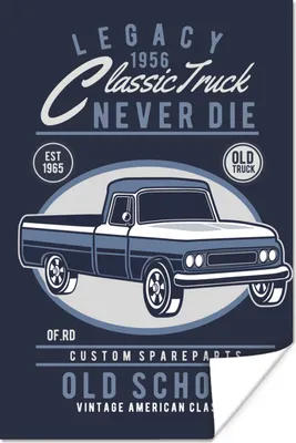 Produktbild von MuchoWow® Poster Lkw - Retro - Zeichnung 40x60 cm - Plakate für die Wand - Poster Babyzimmer