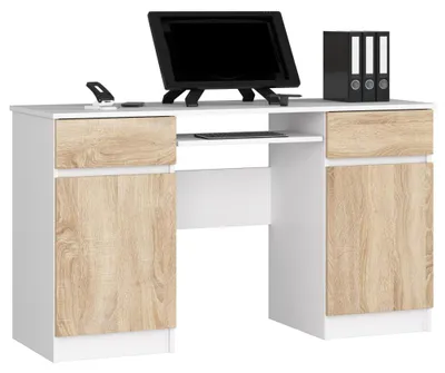 Obrázek produktu pro PC stůl FINLOR - bílý / dub sonoma