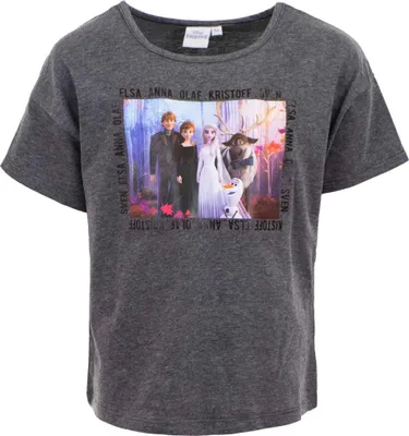 Produktbild von Disney Die Eiskönigin Elsa Anna Kinder Mädchen T-Shirt Shirt – Grau / 128