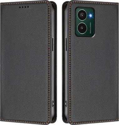 Image de Étui en cuir pour HMD Pulse / Pulse+ / Pulse Pro, étui à rabat magnétique en cuirPolyuréthaneavec support – Noir