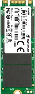 Produktbild von Transcend 64GB SATA3 M.2 2260 SSD B+M Key MLC