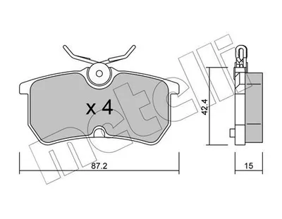 Obrázek produktu pro 4 Sada brzdových destiček, kotoučová brzda METELLI 22-0317-0 pro FORD, zadní náprava