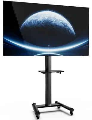Productafbeelding van 500 mobiele tv-standaard met plank, stopcontacten, USB-poorten, portretformaat