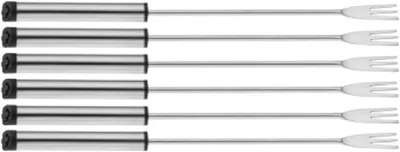 Productafbeelding van Fonduevorken Set - Kaasfondue Vorken - Gezellige Avonden - Roestvrij Staal - 6 Stuks 24.5 cm - Zilverkleurig