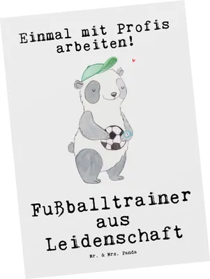 Produktbild von Mr. & Mrs. Panda Postkarte Fußballtrainer Leidenschaft - Weiß - Geschenk, Lustig, Ansichtskarten, Ansichtskarte, Glücksbringer, Spruch, Postkarten, Grußkarte, Fotokarte