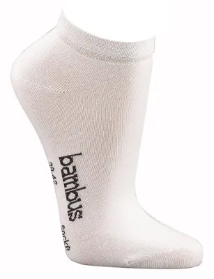 Produktbild von Bambus Viskose Sneakersocken knöchelkurz Weiß Gr. 39-42 3 Paar