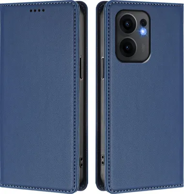Immagine prodotto di Custodia in pelle per Oppo Reno13 F 5G, custodia a libro magnetica in Finto cuoio con supporto, blu scuro
