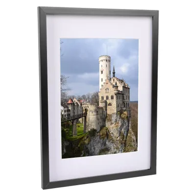Produktbild von Nicola Spring Bilderrahmen mit A4-Passepartout – A3 (12" x 17") – Schwarz/Weiß