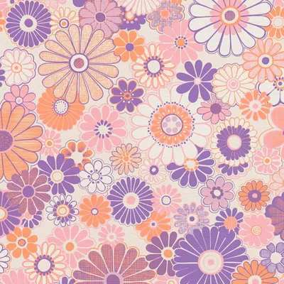 Immagine prodotto di Profhome 395351-GU Carta da parati retrò Fiori viola arancione-marrone rosa crema-bianco 4,5 m2