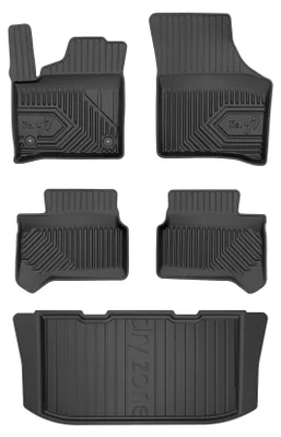 Produktbild von Gummimatten + Kofferraumwanne für Skoda Citigo-e iV 2019-2020 (Schrägheck, Standard-Kofferraum) – Schwarz, passgenau – Wielganizator