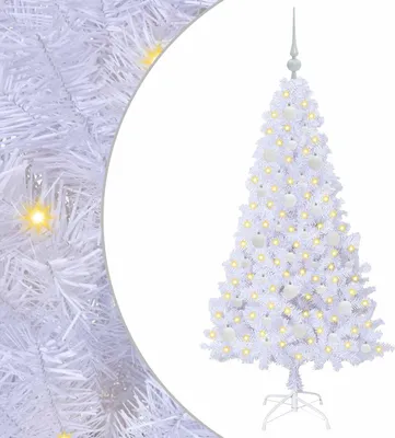 Image de vidaXL Sapin de Noël artificiel blanc 150 cm PVC et acier