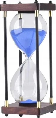Produktbild von RETRO Sanduhr aus Glas und Holz BEAUTIFUL 60 Minuten XXL 25x10cm Blau