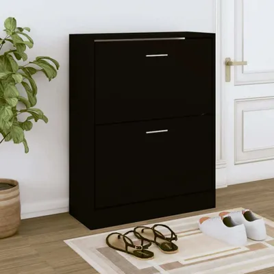 Produktbild von Schuhschrank Schwarz 63x24x81 cm Holzwerkstoff