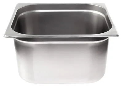 Produktbild von GN Behälter 2/3 Edelstahl - Höhe 200 mm - lebensmittelechter und hitzebeständiger Gastronormbehälter, zum Abtropfen oder als Gareinsatz im Chafing Dish