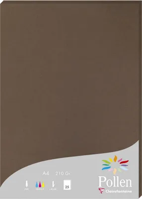 Produktbild von Clairefontaine Pollen, Laser-/Inkjet-Druck, A4 (210x297 mm), 25 Blätter, 210 g/m², Braun, Forest Stewardship Council (FSC) Mix