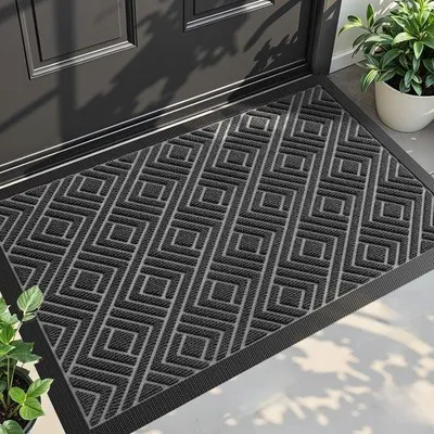Obrázek produktu pro Unyqoos ® Šedá protiskluzová rohož na nečistoty pro vnitřní i venkovní zařízení, 60 x 90 cm, snadná údržba