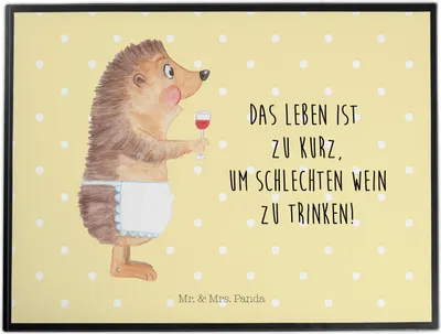 Produktbild von Mr. & Mrs. Panda schreibtischunterlage Igel Wein - Gelb Pastell - Geschenk, tischpad, Schreibunterlage, Weinliebhaber, schreibtischunterlagen, Rotwein, Weißwein, Weinglas