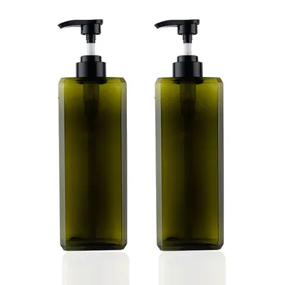 Produktbild von 2 Stück 1000 ml Pumpflaschenspender, nachfüllbar, quadratischer Kunststoff-Lotionspender, leere Lotionspumpflasche für Seife, Lotion, Shampoo