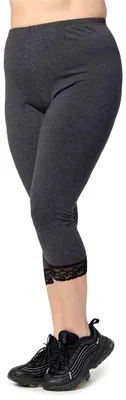 Image de Merry Style - Leggings capri 3/4 pour femmes, grandes tailles, avec dentelle en coton MS10-458 (mélange foncé, 3XL)
