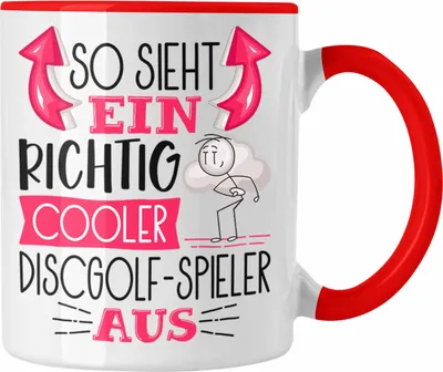 Produktbild von Trendation - So Sieht Ein Richtig Cooler Discgolf-Spieler Aus Geschenk Tasse Lustiger Spruch Geschenkidee (Rot)