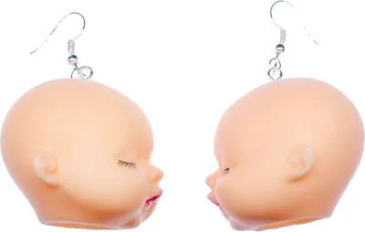 Produktbild von Puppenkopf Ohrringe Miniblings Kopf Halloween Verkleiden Grusel Hänger Puppe