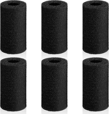 Produktbild von Aquariumfilter 6 Stück Schwarz für Aquarium Garnelen Fritte, Filterzubehör Pumpe Ersatzschwimmschalen 8x4cm 2cm Loch