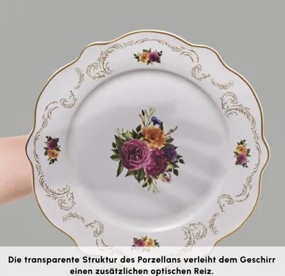 Zdjęcie produktu dla Zestaw porcelanowy Karaca Antique, 24 elementy, dla 6 osób – elegancki i ponadczasowy zestaw obiadowy, wykonany z wysokiej jakości porcelany
