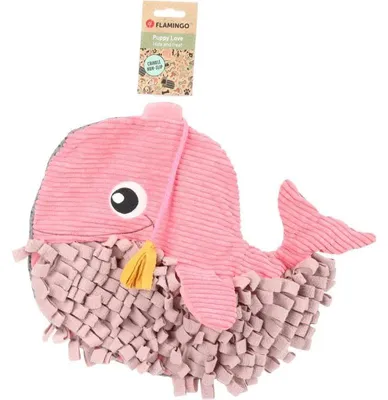 Produktbild von Flamingo Schnüffelteppich Welpe Morgano Pottwal Rosa - 38x32x9cm - Mit Anti-rutsch und knistergeräusch - Mit Snacks oder Trockenfutter befüllbar