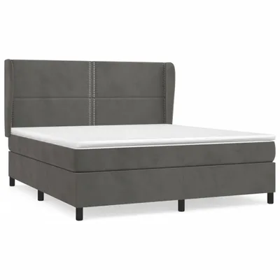 Produktbild von vidaXL Boxspringbett mit Matratze Dunkelgrau 160x200 cm Samt