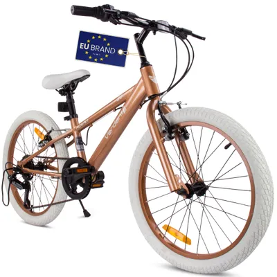 Immagine prodotto di Bicicletta per bambini da 20 pollici con cambio a 6 velocità Shimano RevoShift Verdant Rowan Cappuccino