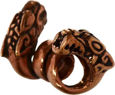 Produktbild von Haarschmuck Bartperle Geri Freki Odins Wölfe Bronze Lockenperle 6407