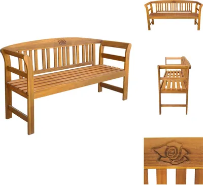 Image de vidaXL Banc de jardin 157 cm en bois massif d'acacia - Bancs de jardin