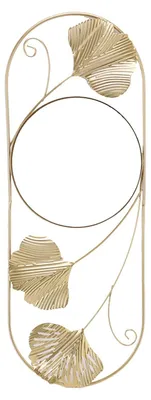 Wandspiegel Blattform Metall, Gold, 1 Stück, 0,37 kg