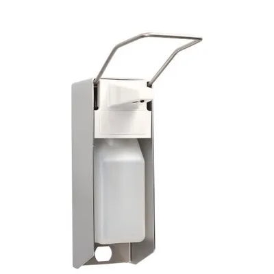 Produktbild von Wandspender 27,5 cm x 8,5 cm x 23 cm "Aluminium" 500 ml, Langarmhebel, inkl. Leerflasche