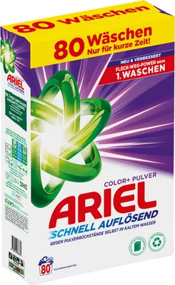 Produktbild von Ariel Schnell Auflösendes Pulverwaschmittel Color+ 4.8 kg, 80 Waschladungen, Farbschutz