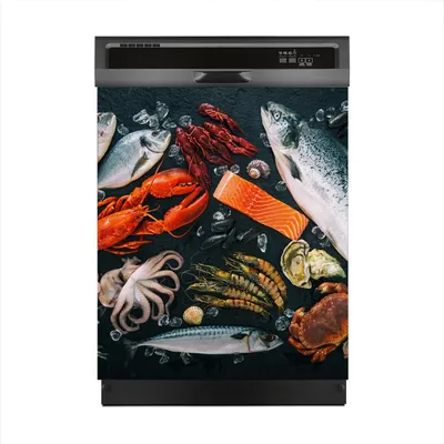 Produktbild von Aufkleber sticker 60x70 cm Dekorative folie Spülmaschine - Fisch und Meeresfrüchte